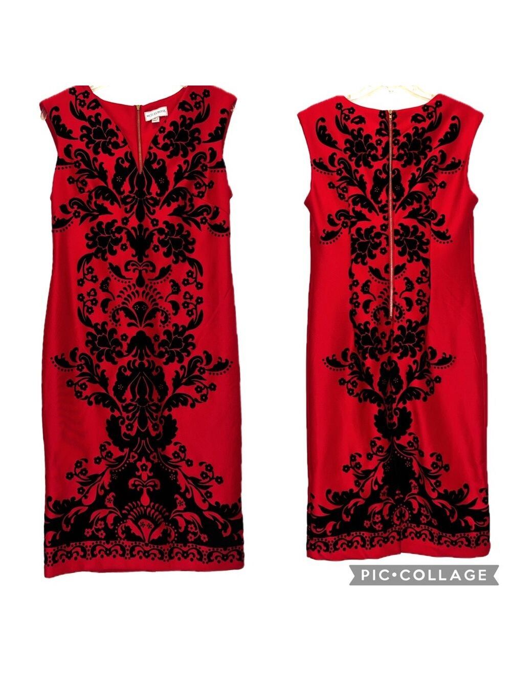 ELEGANT FLOCK PRINT MESH BODYCON DRESS SLEEVELESS BLACK WOMENS DRESS - Picture 5 of 6